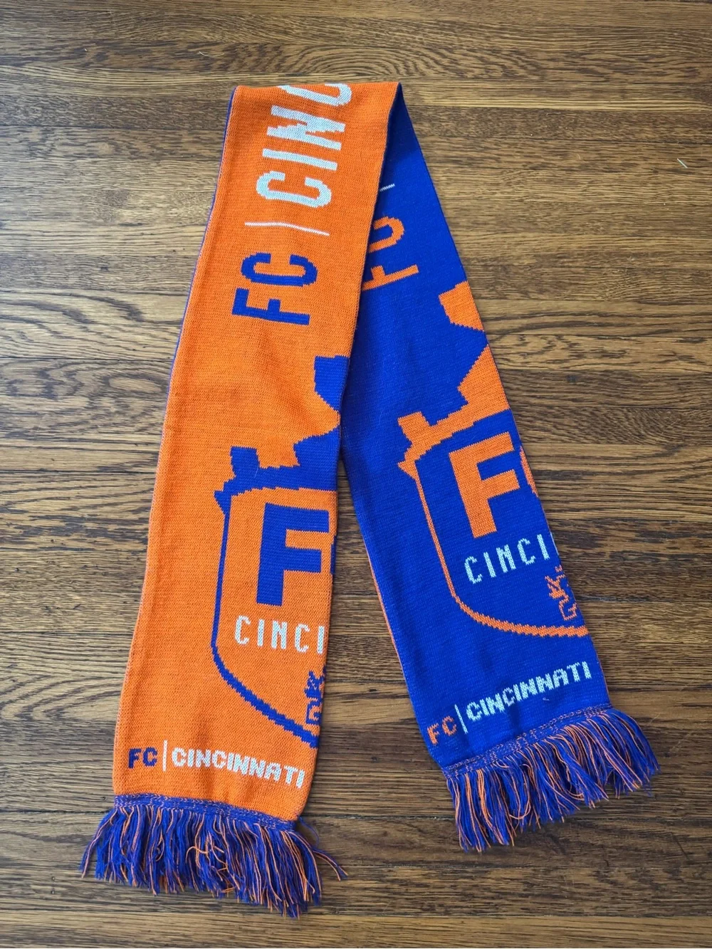 FC CINCINNATI SOCCER FAN Blue and Orange Scarf - Official Team Fan Scarf